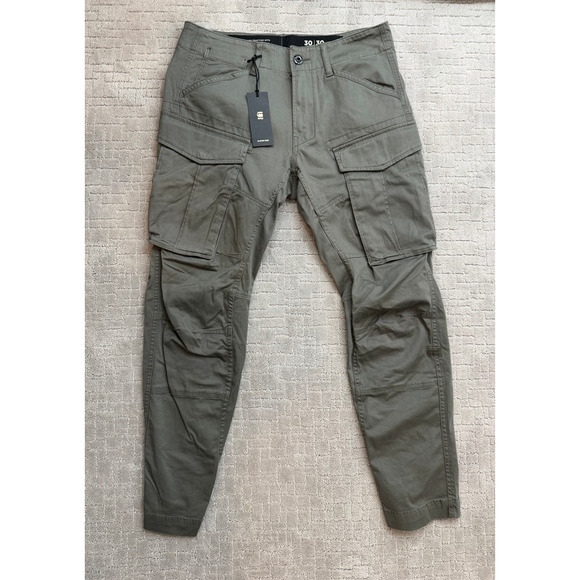 G-Star RAW Gray/Green 3D Regular Tapered Cargo Pants Men's Size 30